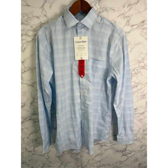 Calvin Klein Men’s Dress Shirt sz M Button Down Stretch Wrinkle Free NEW #G344 - Picture 1 of 9